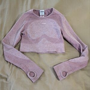 Gymshark Light Pink Long Sleeve Crop Top